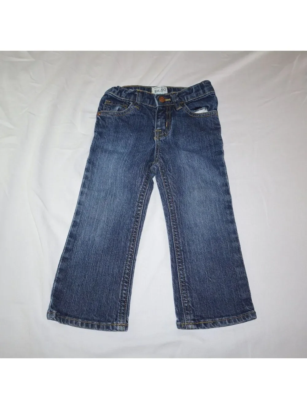The Children's Place Girls Bootcut Jeans 3T Heart Pocket Dark Wash